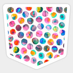 Pocket - Colorful Ink Marbles Dots Multicolored Sticker